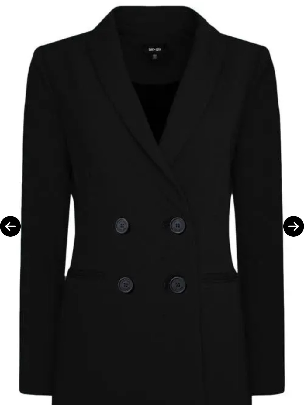 Saint+Sofia. Cambridge Crepe, Black Double-Breasted Blazer. Excellent condition - Picture 5 of 16